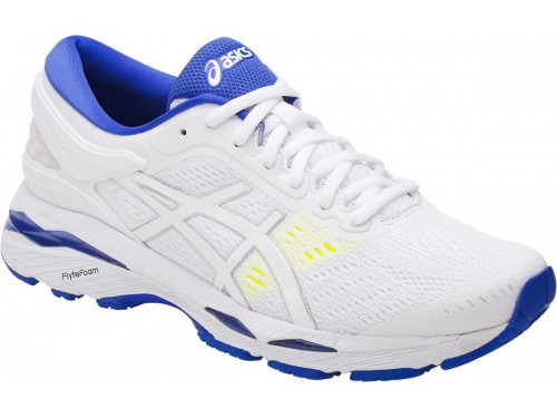 Женские ASICS Gel-Kayano 24 (White/Blue Purple/Safety Yellow)