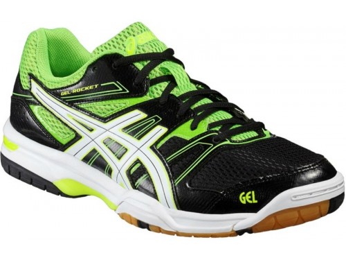 ASICS GEL-Rocket 7 (Black/Green Gecko/White)