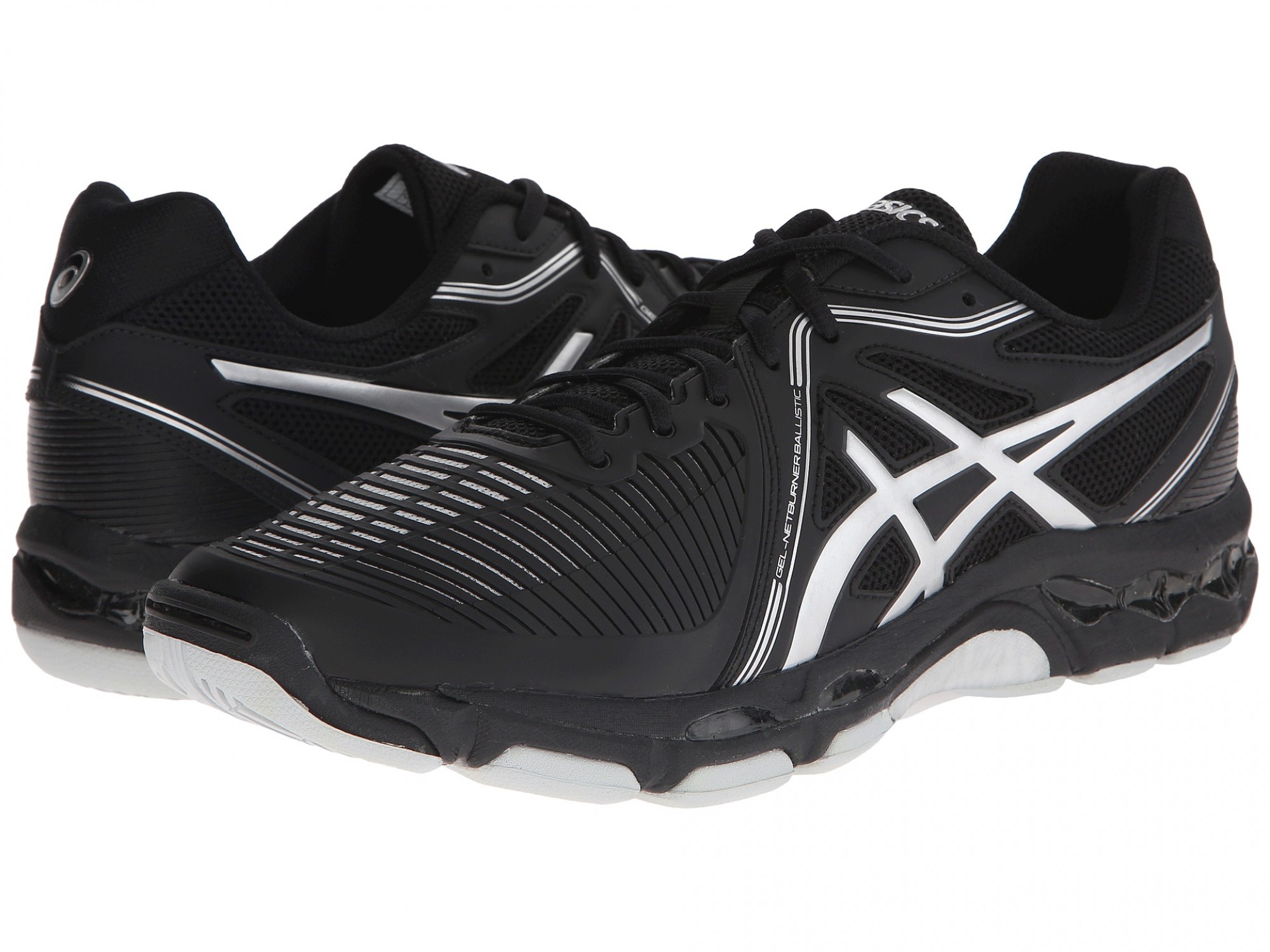 asics netburner ballistic black silver